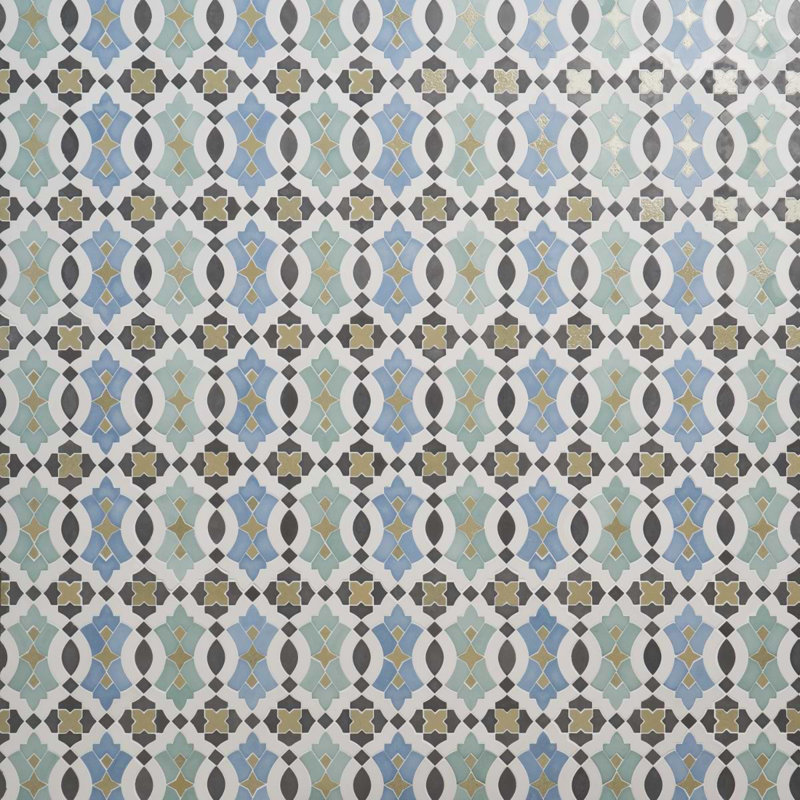 Cantico Nador Multicolor Mixed Finish Lava Stone And Cement Mosaic Tile