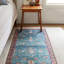 Tapis floral tissé à la machine en bleu / rouge-68308776