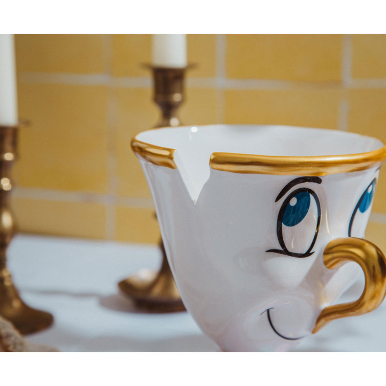 Disney Beauty and the Beast Sculpted Handle Ceramic Mug Set with Sculpted  Heart Handles | Each Holds 14 Ounces