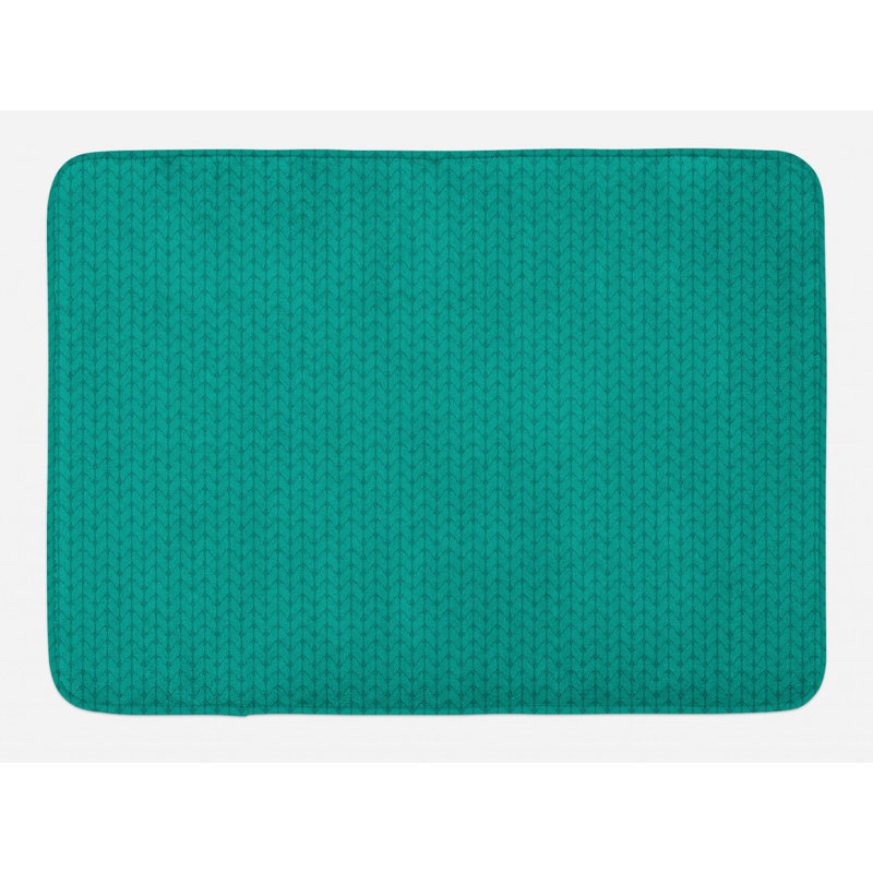 Tapis de bain tricoté bleu sarcelle