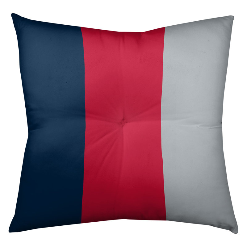  Coussin de sol touffeté, 26 po x 26 po, Milieu rouge / Côté argent