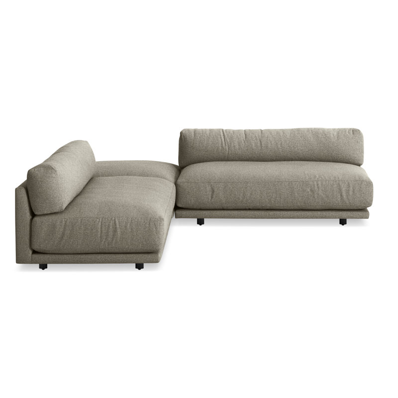 Sunday Small L Sectional Sofa, Sanford Black Crossweave