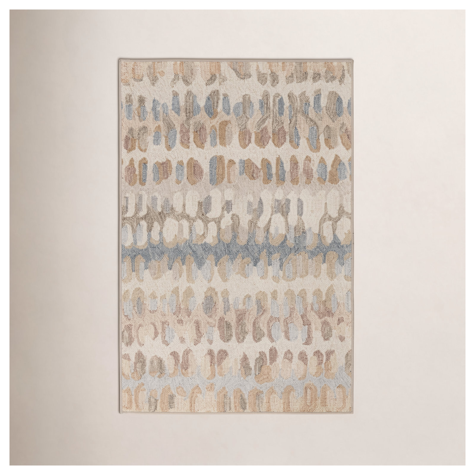Paint Chip Natural Machine Washable Rug, Rectangle 3' x 5'