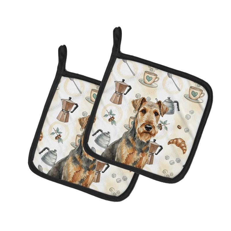 Paire de porte-cafetières Griuse Airedale Terrier