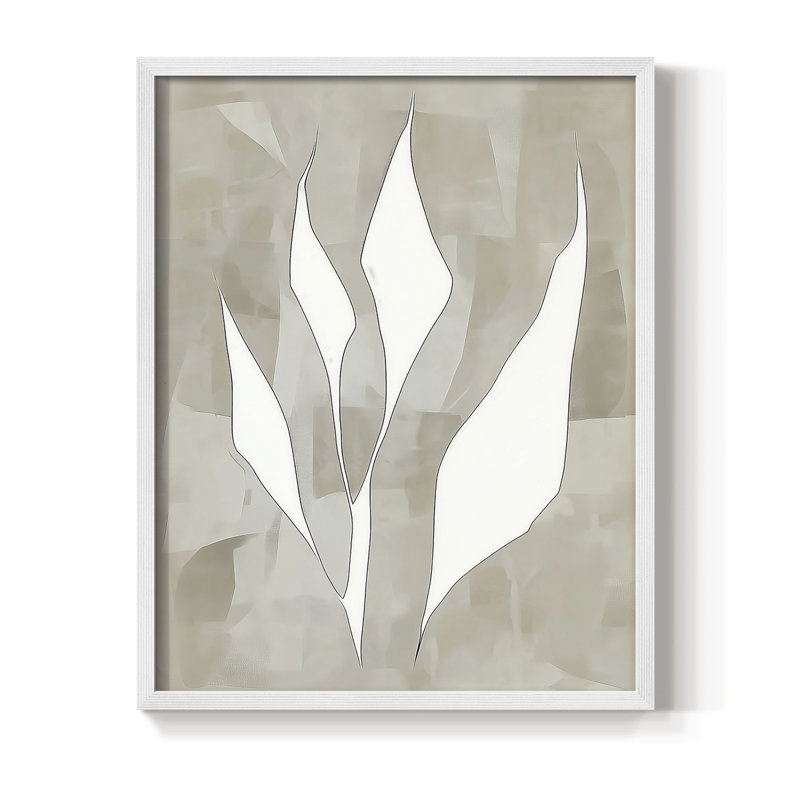 «Abstract VI», reproduction encadrée prête à être accrochée, H 20 po x l 16 po, Blanc