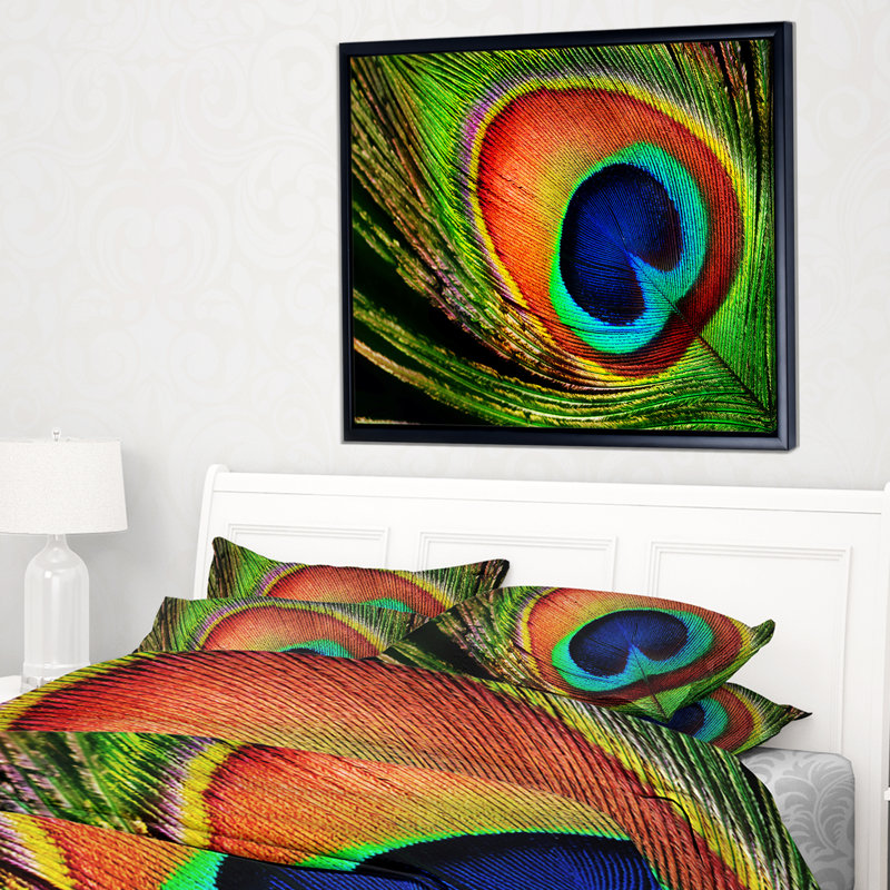 «Peacock Feather», impression, Toile avec cadre flottant, H 30 po x l 40 po x P 1,5 po