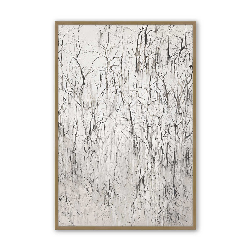 Winter's Lace I, Single Picture Frame Brushed Gold, 17.25" H x 13.25" W