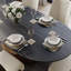 Table de salle à manger moderne minimaliste ovale avec plateau de table en pierre frittée-621156672-621156674