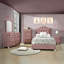 Table de chevet 2 tiroirs rose