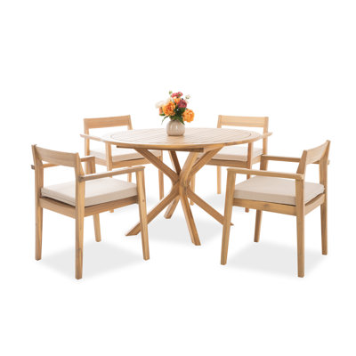 Badgley 47" Acacia Patio Dining Set