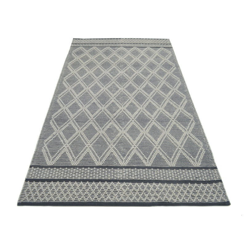 Mieve Luxury Wool Diamond Pattern Hand Woven Area Rug - Modern Geometric Design, Grey, Rectangle 160 x 230 cm