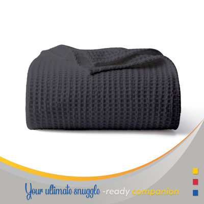 100% Cotton Warm & Cozy Super Soft Antimicrobial Waffle Weave Blanket