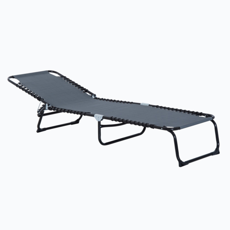 Saraha Steel Outdoor Lounge Chair, Gray