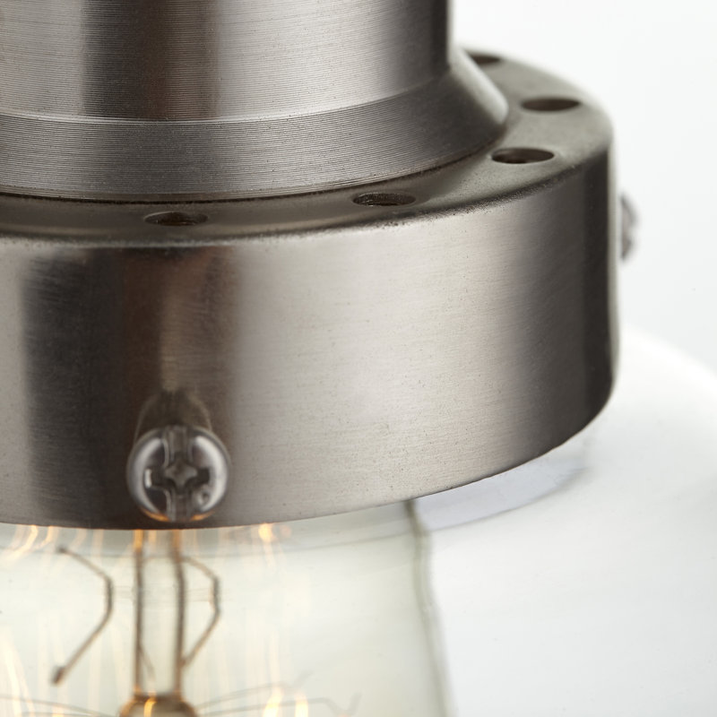 Luminaire suspendu 1 lumières bell Macsen, Nickel satiné