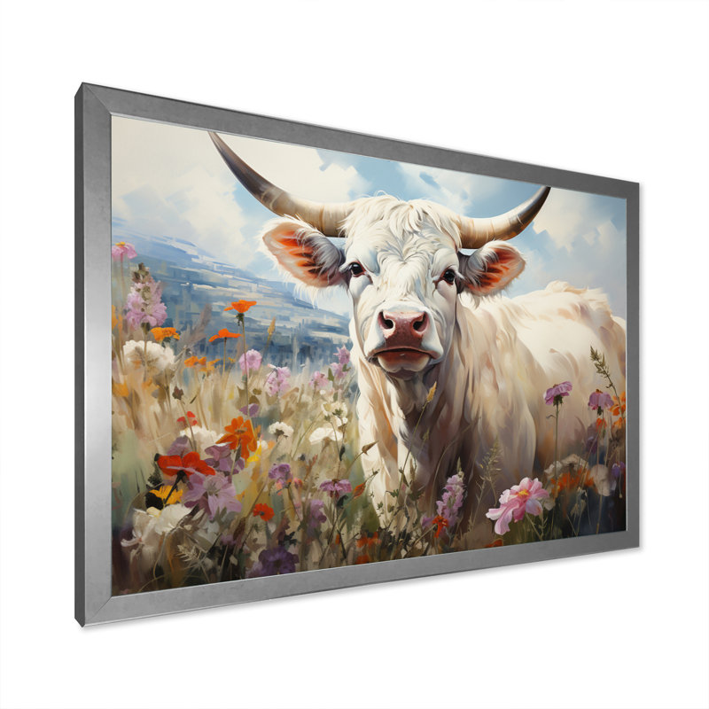«Country Charm Pastel Meadows I», reproduction sur toile, Cadre simple argenté, H 24 po x l 32 po x P 1 po