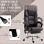Fauteuil de bureau à 6 vibrations avec option de chauffage lombaire et hauteur réglable, repose-pieds, inclinable, massage en cuir PU brun 6 points, chauffage, siège