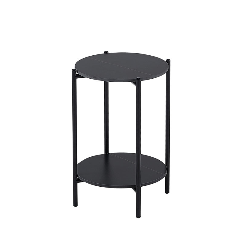 Rahn Stone Top End Table, Black, Black, Marble