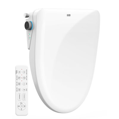 iliD Smart Bidet Toilet Seat, Electric Elongated Ecoseat with Four Cleaning Modes, Adjustable Angle and Pressure, Remote Control, Slow Close Lid, Easy Installation