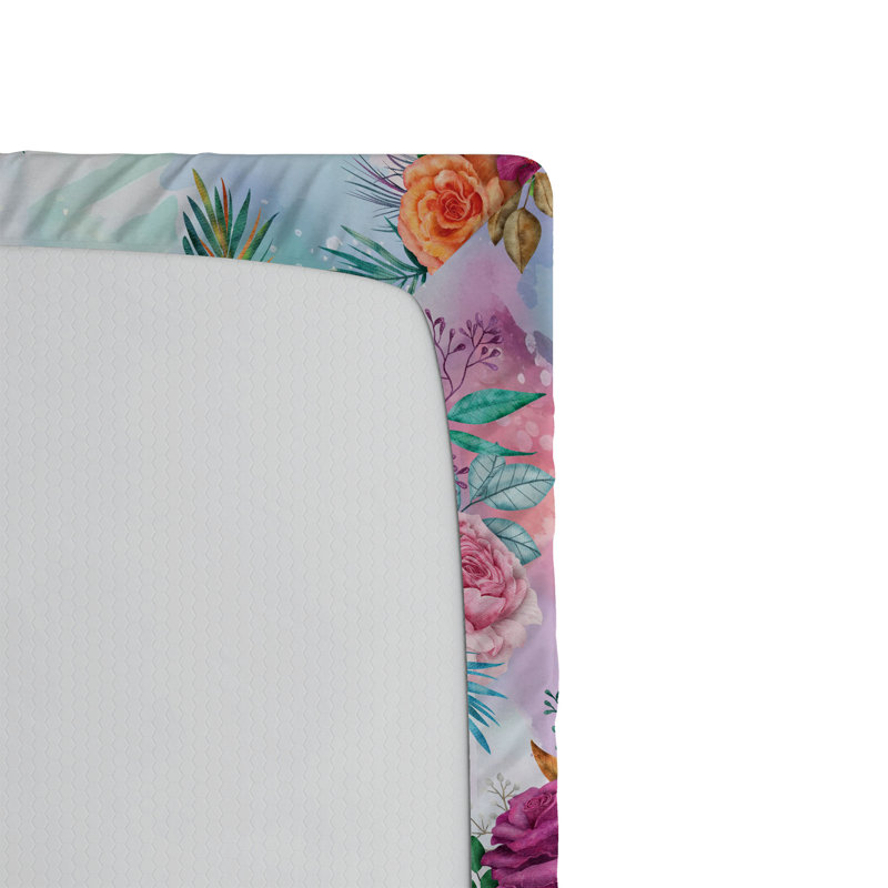 Drap-housse Ambesonne, Corail foncé, multicolore / floral 1, Drap-housse de taille double