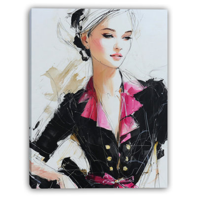 Art mural rose sur toile tendue