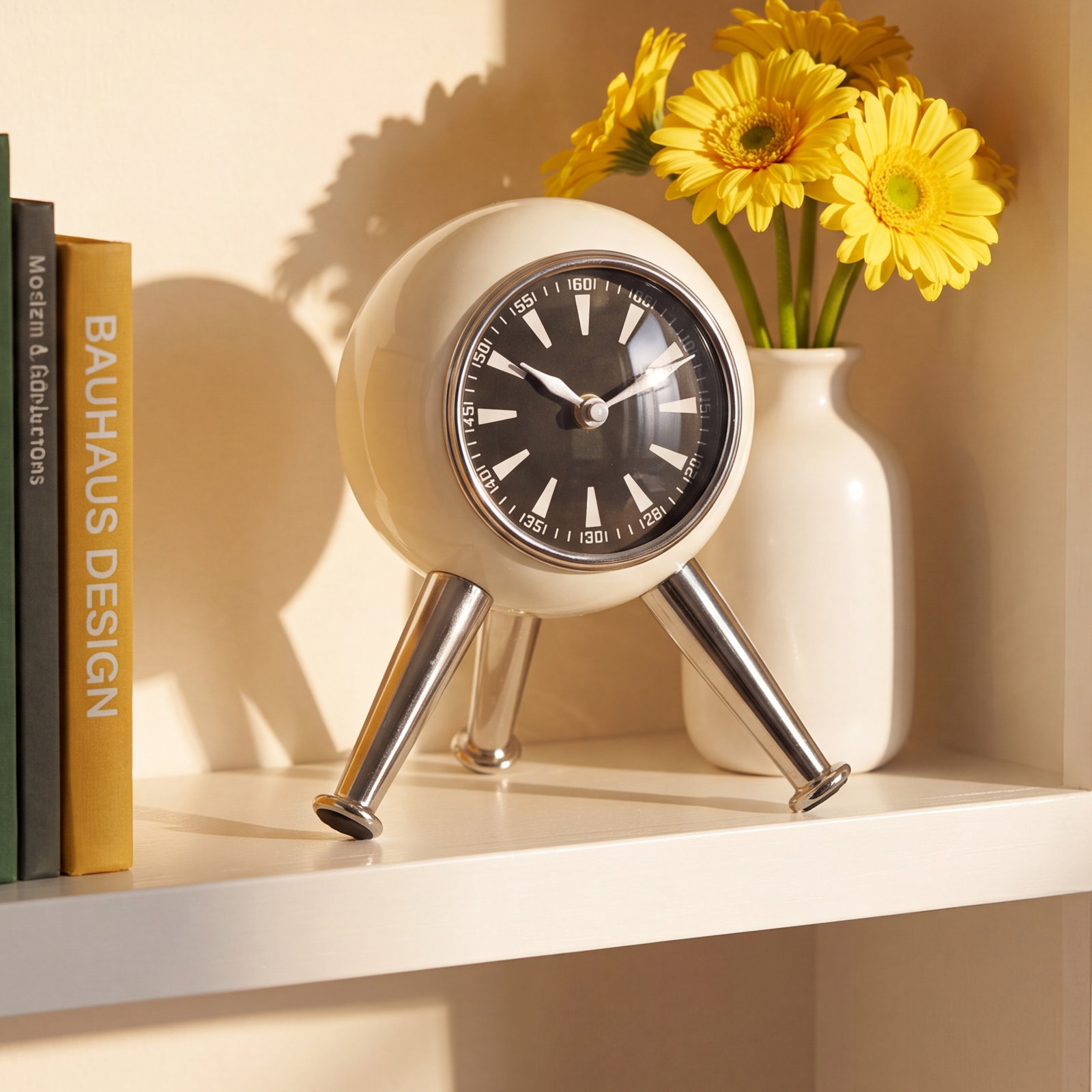 Adom Quartz Tabletop Clock, White