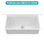 Évier de cuisine encastré blanc encastré 33 x 19 x 10 po en porcelaine blanche