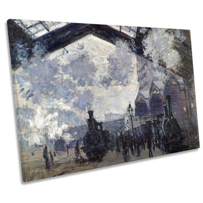 Claude Monet The Gare St Lazare by Claude Monet - Wrapped Canvas Print