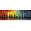 «City with Color Tones - Blue Cities», reproduction encadrée