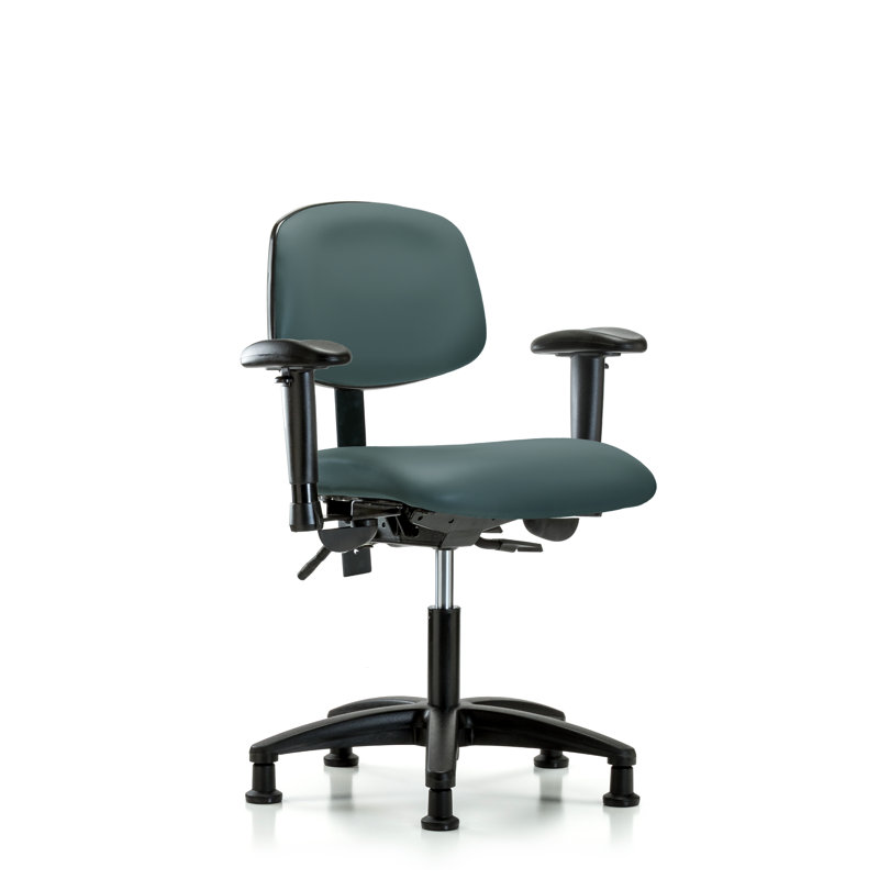 Chaise de travail Arwen, Bleu colonial, Patins, Inclinaison comprise