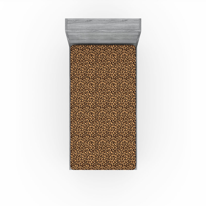 Drap-housse Ambesonne, paquet de 2, Drap-housse simple TG, Imprimé animal orange / noir 2