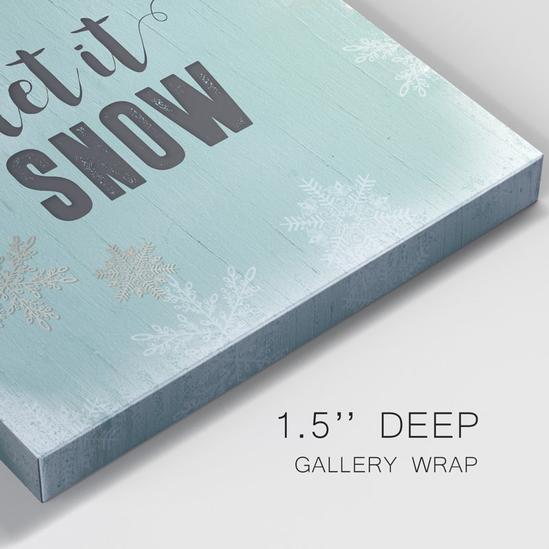 Let It Snow - Toile tendue avec châssis de qualité supérieure - prête à être accrochée, H 24 po x l 24 po x P 1 po
