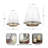 Campana Metal Candle Holder Set with Glass Cloche Design
