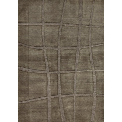 Hand-Knotted High-Quality Brown and Dark Gray Area Rug