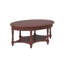 Table basse vintage ovale avec tiroir et tablette de rangement, table de cocktail antique de 45 po, table d'appoint de style champêtre français pour le salon-133599089