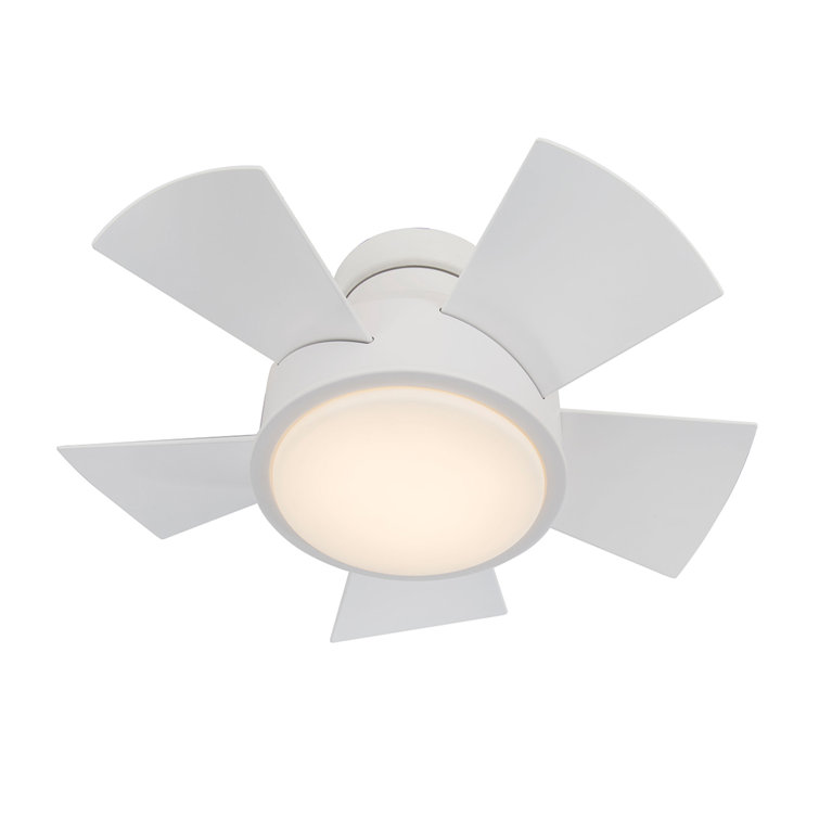 Vox 5 - Blade Indoor/Outdoor Smart Flush Mount Ceiling Fan with Remote Control and LED Light Kit