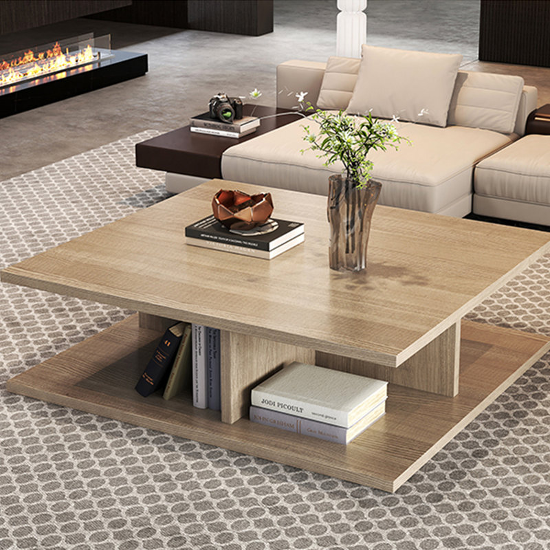 Table basse carrée légère et créative, H 12,6 po x L 39,4 po x l 39,4 po, Jaune