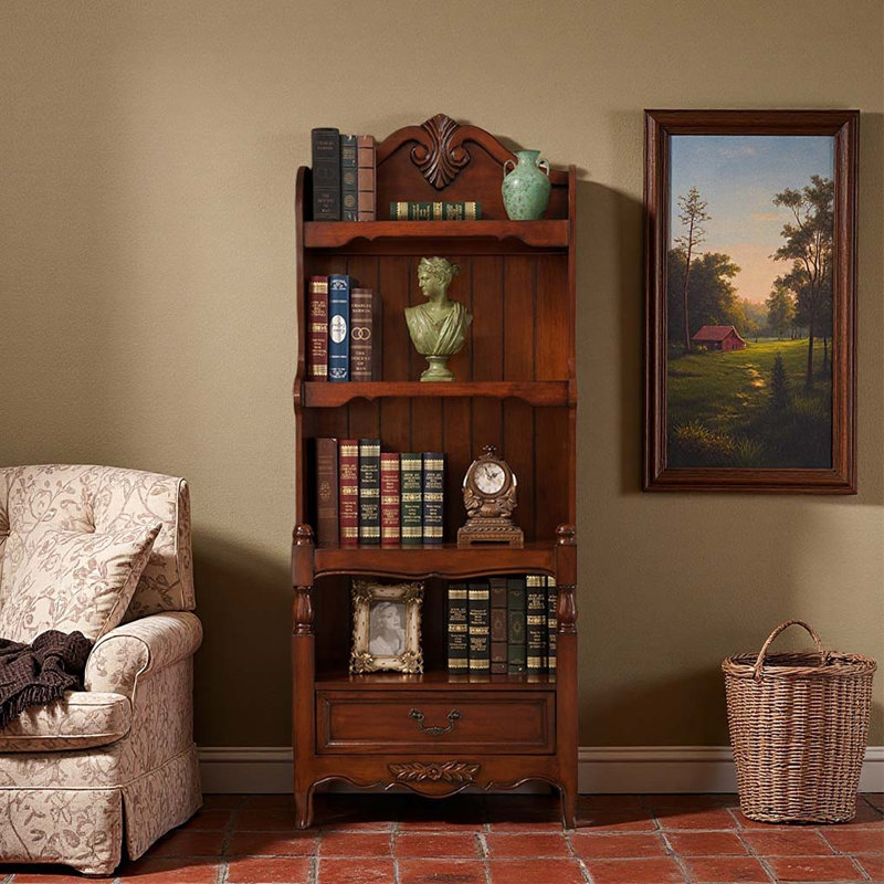 European style solid wood storage cabinet, Brown