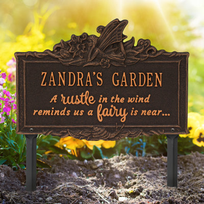 Plaque de jardin en aluminium avec texte et chiffres