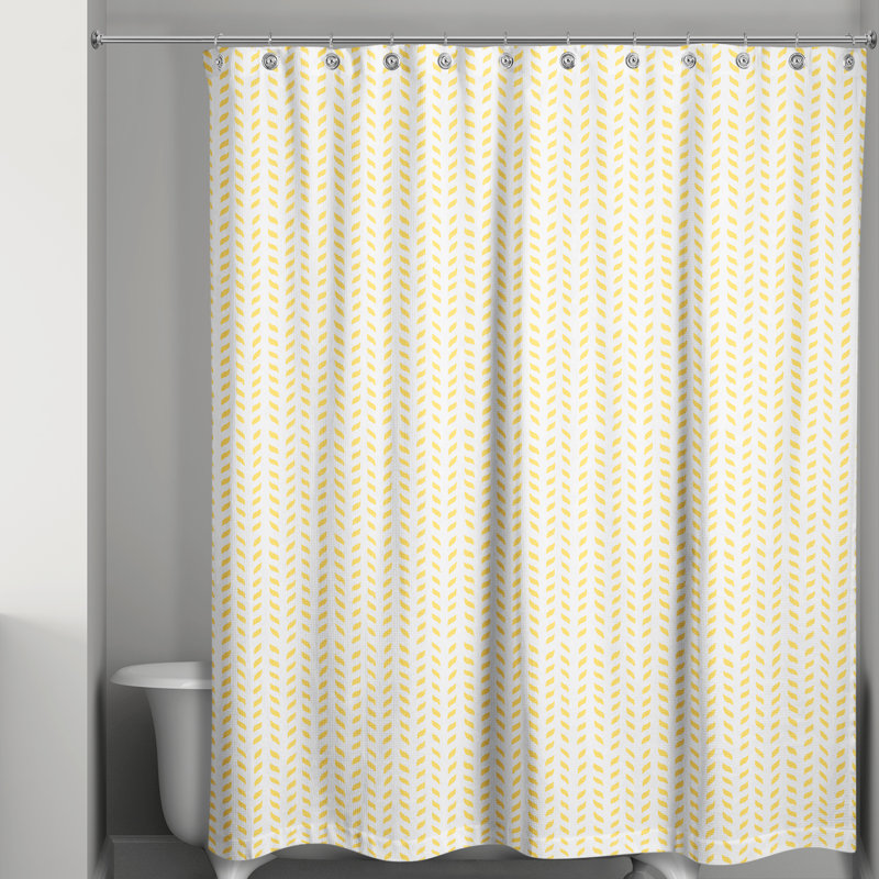 Rideau de douche Hyrup, Blanc / Jaune