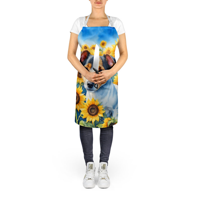 Jack Jack Terrier en tablier tournesols