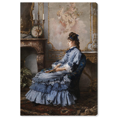Art Remedy Classic Portraits Canvas, Young Lady at the Fireplace