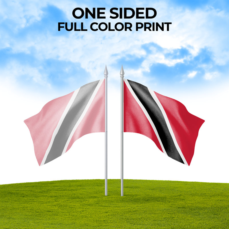 Drapeau extérieur de Trinité-et-Tobago (30 x 45 cm) - Polyester résistant et inaltérable, double couture, œillets en laiton - Drapeau des Caraïbes imprimé en haute définition
