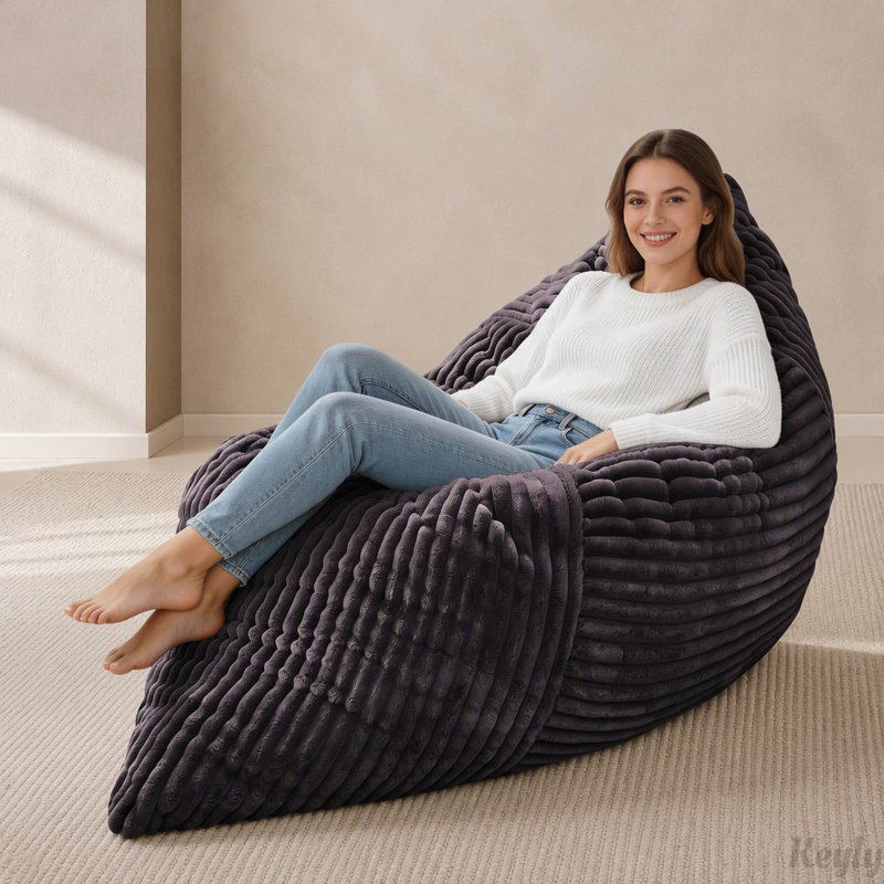 Fauteuil à billes convertible avec design 3 en 1, Dark Gray