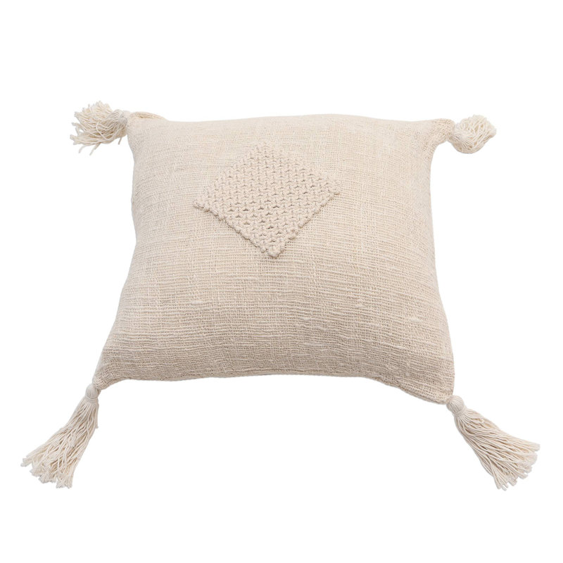 Housse de coussin en coton tissé Novica