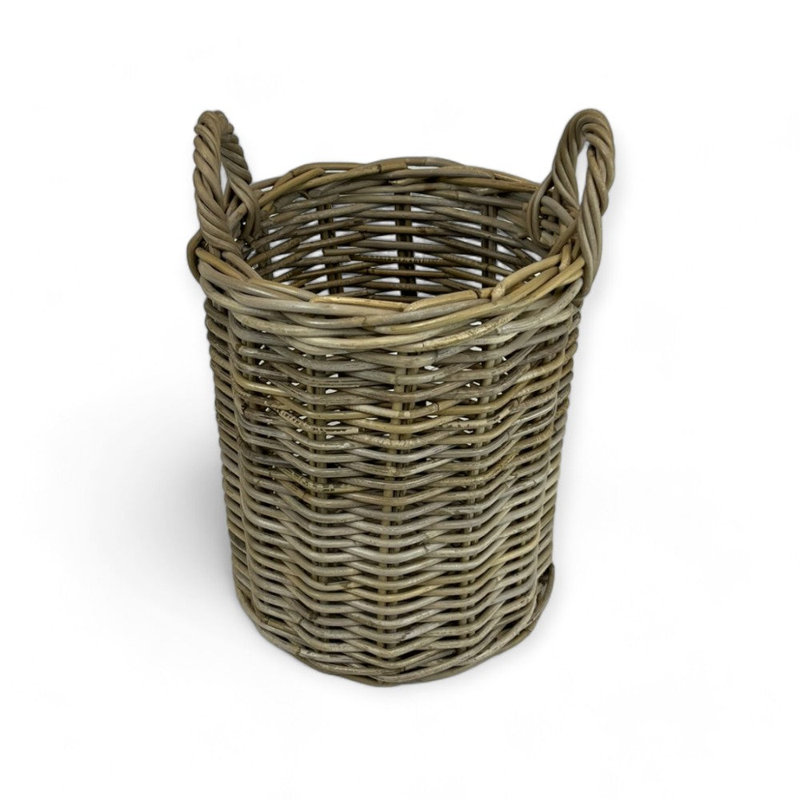 Grand panier rond en rotin, 13 po x 11 po x 11 po