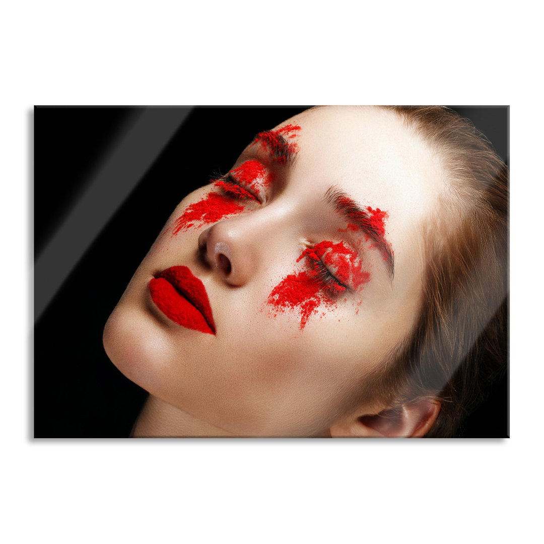 Glasbild Dark Rotes Auge