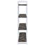 Bibliothèque à 4 tablettes à chevrons gris rustique, structure en métal, pour décoration intérieure chevrons avec 4 tablettes, articles de maison contemporains