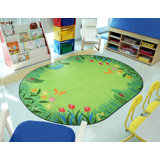 Tapis vert à motif abstrait