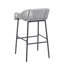 Tabouret de bar d'extérieur en corde grise, ensemble de 2
