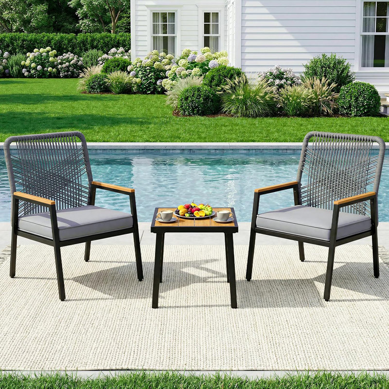 Outdoor Lounge Chair, Black/Grey, Grey